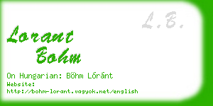 lorant bohm business card