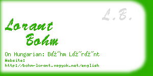 lorant bohm business card